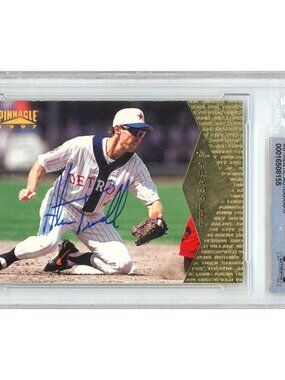 Alan Trammell Signed 1997 Pinnacle #93 Detroit Tigers Baseball Card BAS Slab